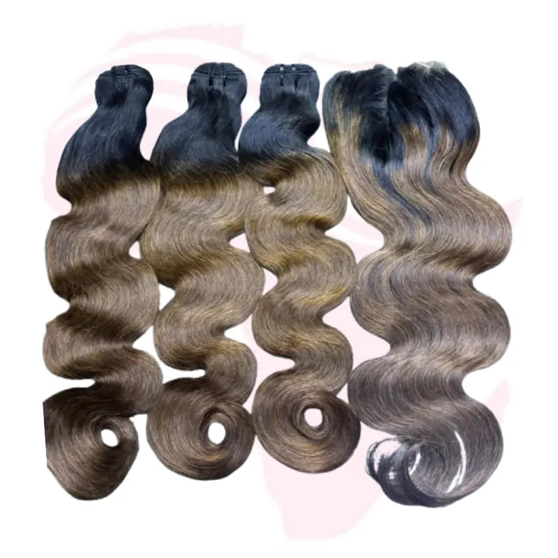 Vietnam Double Drawn Body Wave Hair 22 Inches – 3 Bundles (300 Grams) + Closure | 100% Human Hair Combo Pack