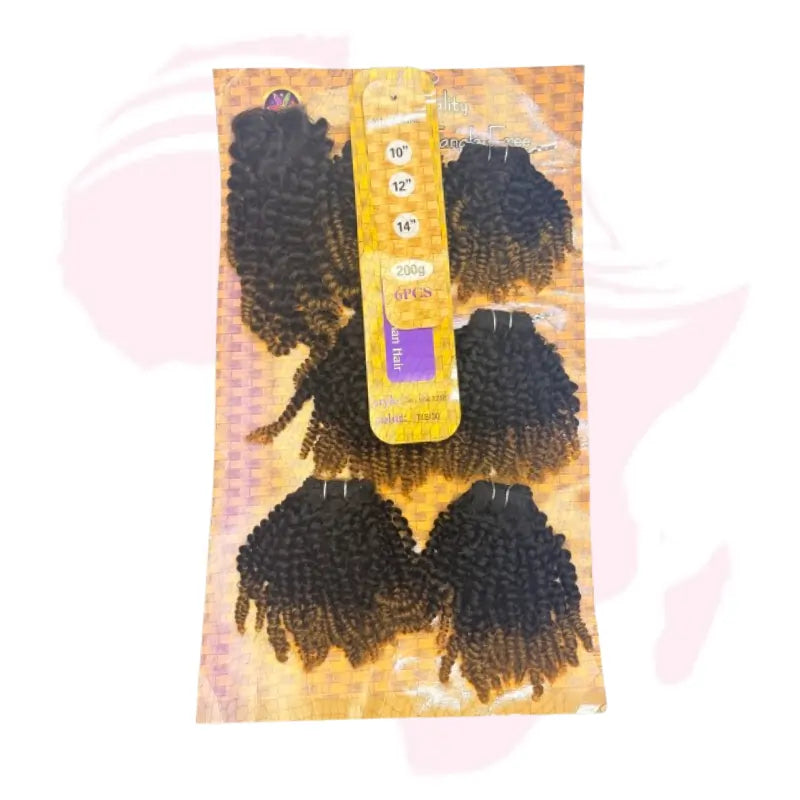 Curly Crochet Hair 6-Piece Set – Natural Tight Curls (Synthetic Fiber)