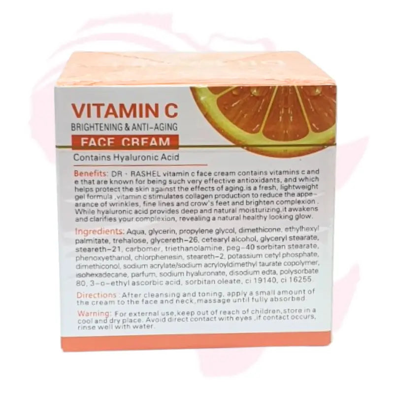 Dr Rashel Vitamin C Brightening & Anti-Aging Set – Face Cream & Serum with Hyaluronic Acid | Hydrating, Firming & Glow Boosting Skincare Combo