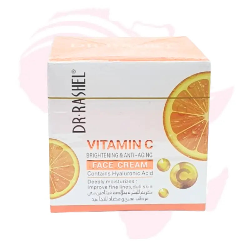 Dr Rashel Vitamin C Brightening & Anti-Aging Set – Face Cream & Serum with Hyaluronic Acid | Hydrating, Firming & Glow Boosting Skincare Combo