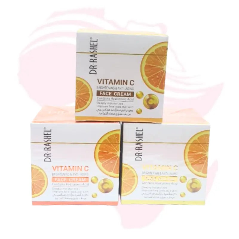 Dr Rashel Vitamin C Brightening & Anti-Aging Set – Face Cream & Serum with Hyaluronic Acid | Hydrating, Firming & Glow Boosting Skincare Combo