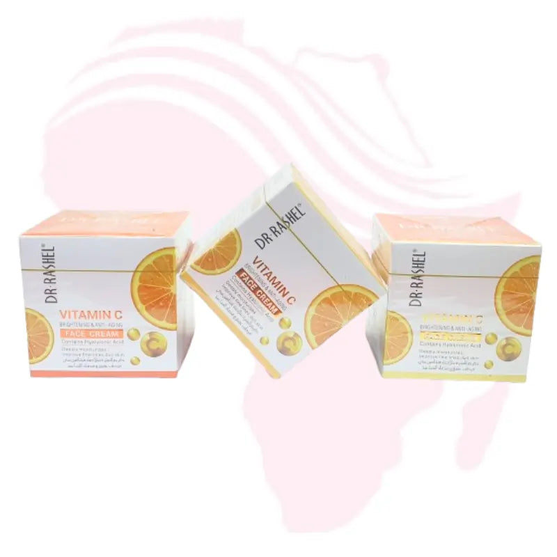 Dr Rashel Vitamin C Brightening & Anti-Aging Set – Face Cream & Serum with Hyaluronic Acid | Hydrating, Firming & Glow Boosting Skincare Combo