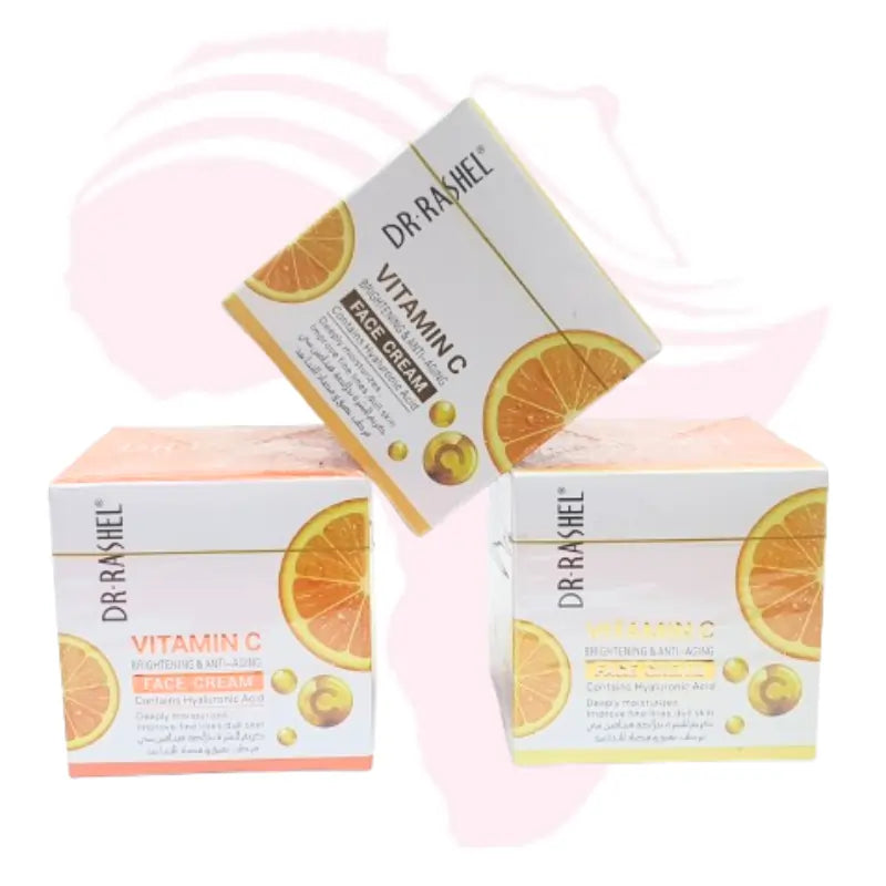 Dr Rashel Vitamin C Brightening & Anti-Aging Set – Face Cream & Serum with Hyaluronic Acid | Hydrating, Firming & Glow Boosting Skincare Combo