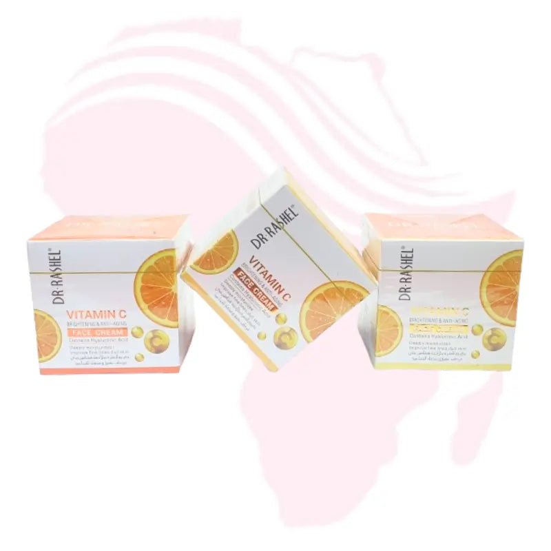 Dr Rashel Vitamin C Brightening & Anti-Aging Set – Face Cream & Serum with Hyaluronic Acid | Hydrating, Firming & Glow Boosting Skincare Combo