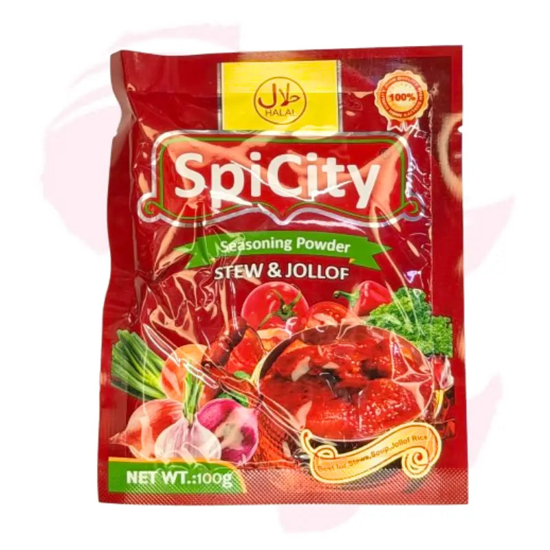 SpiCity Stew & Jollof Seasoning Powder – 100g Halal Certified Spice Blend for Authentic Rice, Soups & Stews
