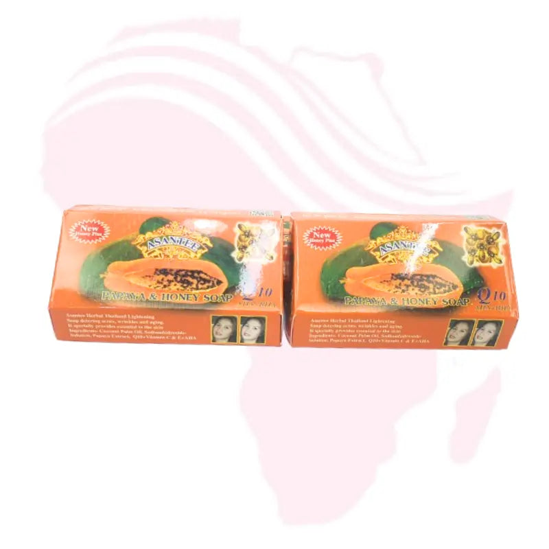 Asantee Papaya & Honey Skin Whitening Facial Soap 125g – Natural Brightening & Exfoliating Soap