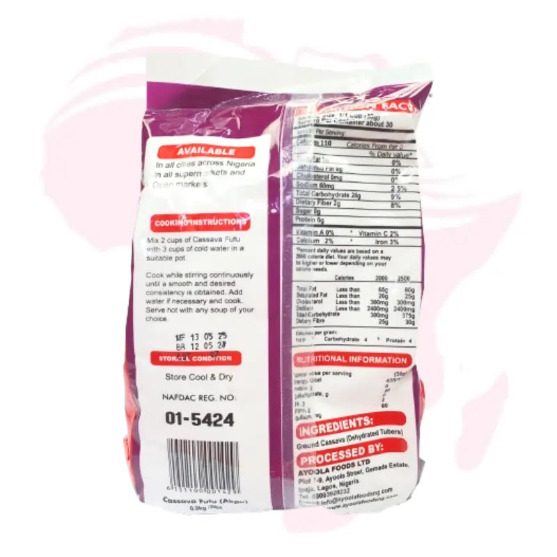 Ayoola Cassava Fufu Flour 900g – Authentic Nigerian & Ghanaian Swallow Meal | African Foodstuff in Dubai