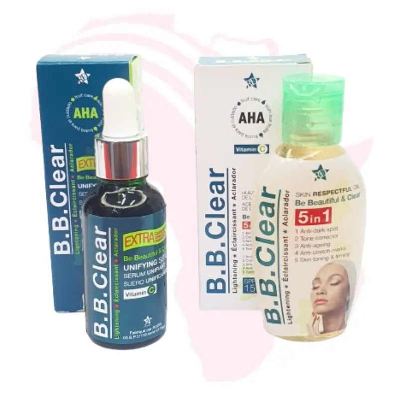 B.B. Clear Unifying Serum 30ml + Lightening Oil 60ml – Advanced Skin Brightening & Dark Spot Corrector Set