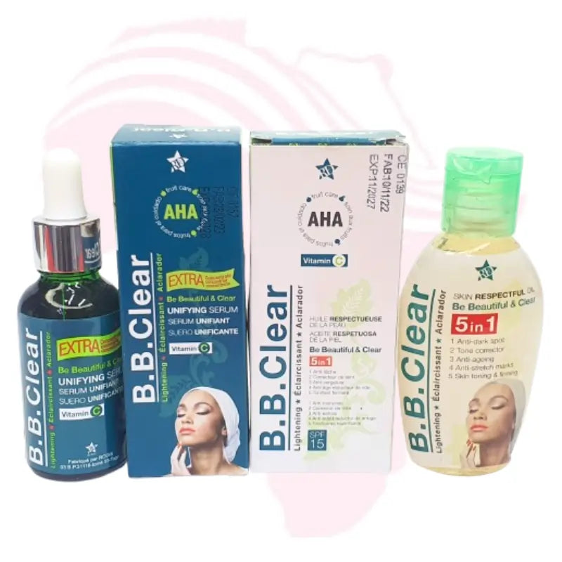 B.B. Clear Unifying Serum 30ml + Lightening Oil 60ml – Advanced Skin Brightening & Dark Spot Corrector Set