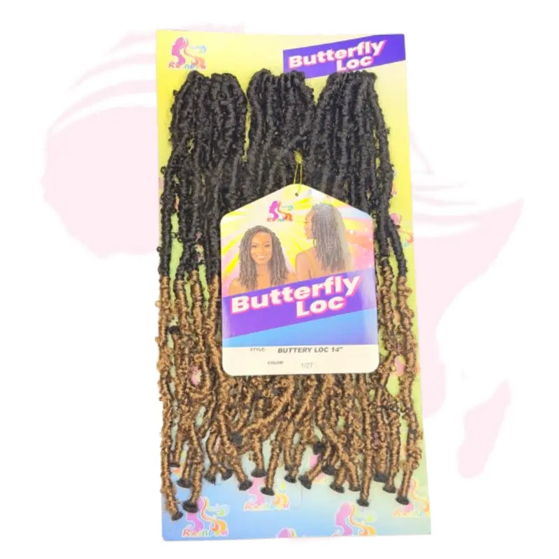 Butterfly Locs Crochet Hair 14″ – Soft Distressed Faux Loc Extensions