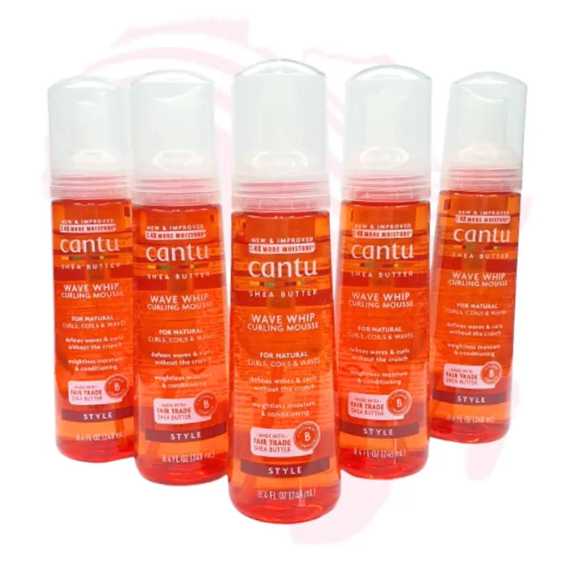 Cantu Shea Butter for Natural Hair Wave Whip Curling Mousse 248ml (8.4oz) – Define Curls, Add Shine & Frizz Control