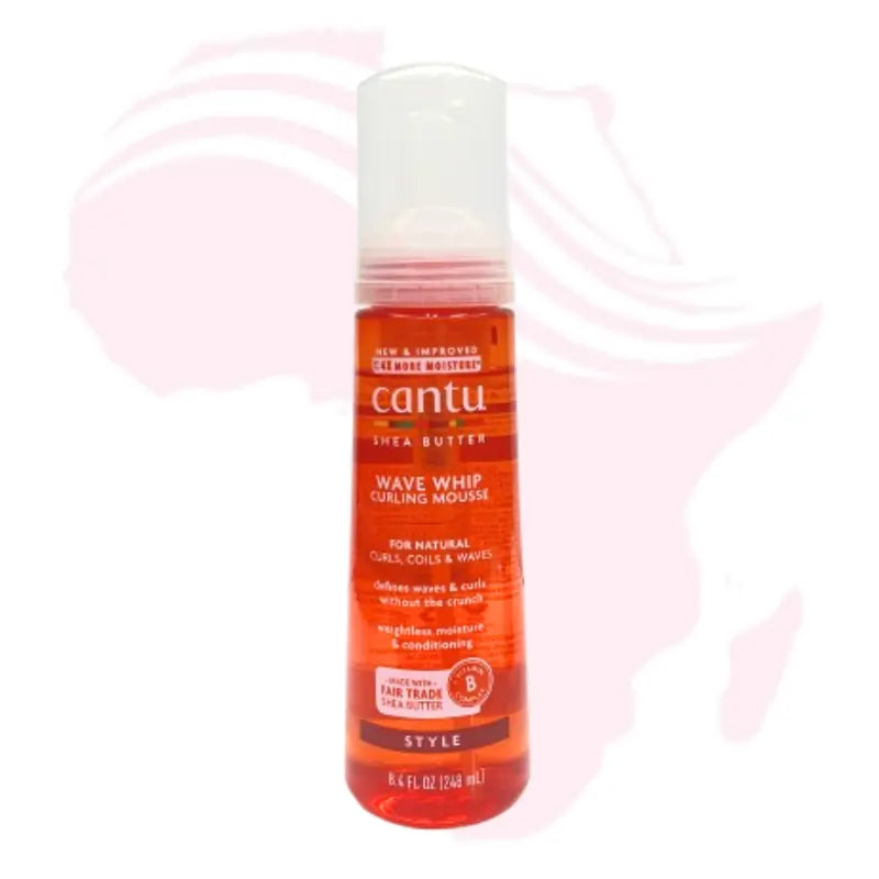 Cantu Shea Butter for Natural Hair Wave Whip Curling Mousse 248ml (8.4oz) – Define Curls, Add Shine & Frizz Control