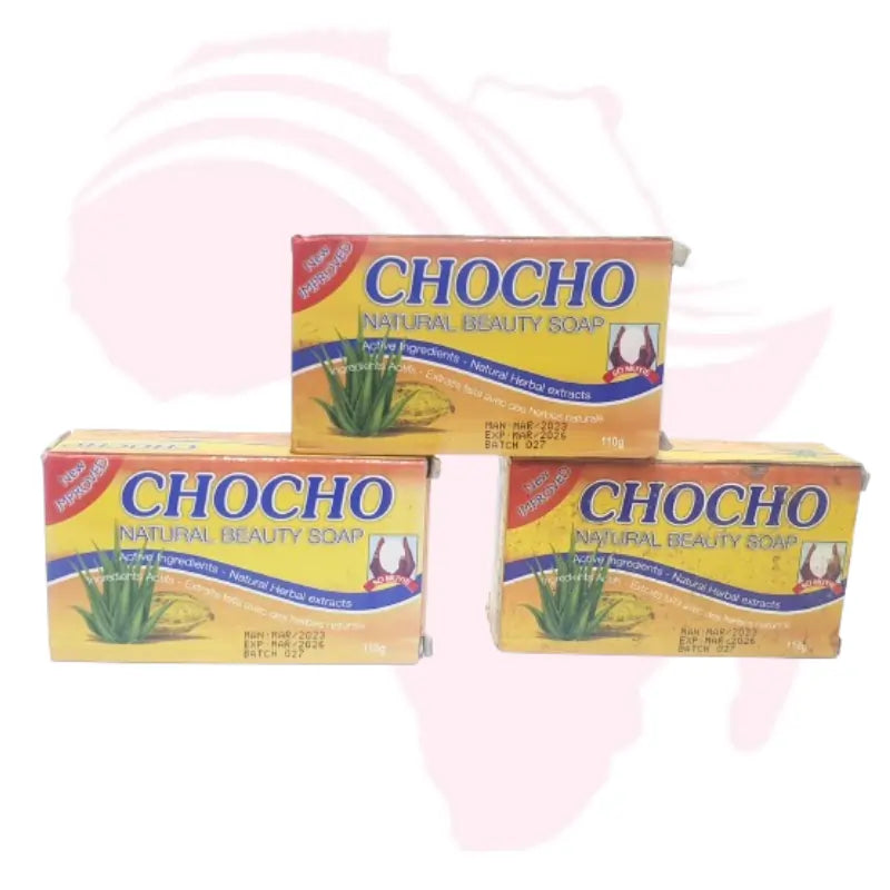 CHOCHO Natural Beauty Soap – Herbal Whitening & Nourishing Soap with Aloe Vera & Cocoa Extracts (110g) 1 pack