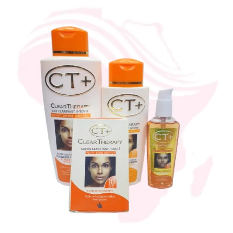 CT+ Clear Therapy Extra Lightening Set – Big & Small Lotion, Soap & Serum with Carrot Oil (4 Pack) | Skincare in Dubai