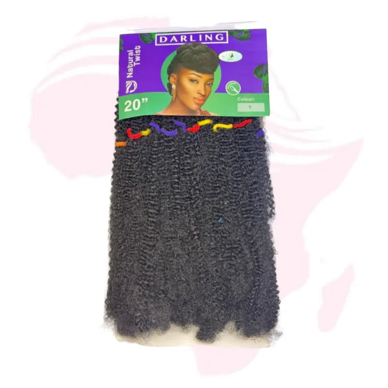 Darling Natural Twist Kinky Hair – 20 Inch, Natural Black
