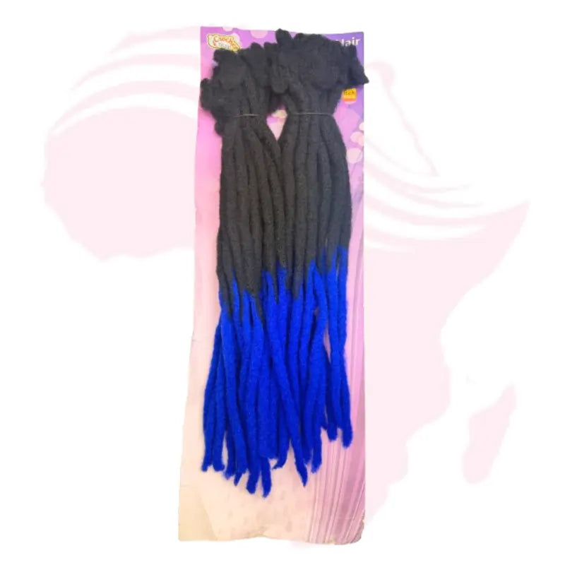 Ombré Faux Locs Crochet Hair – Black to Blue Dread Locs