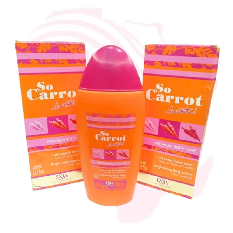 Fair & White So White! So Carrot Brightening Body Lotion with Carrot Oil 500ml – Premium Skin Lightening & Moisturizing Lotion