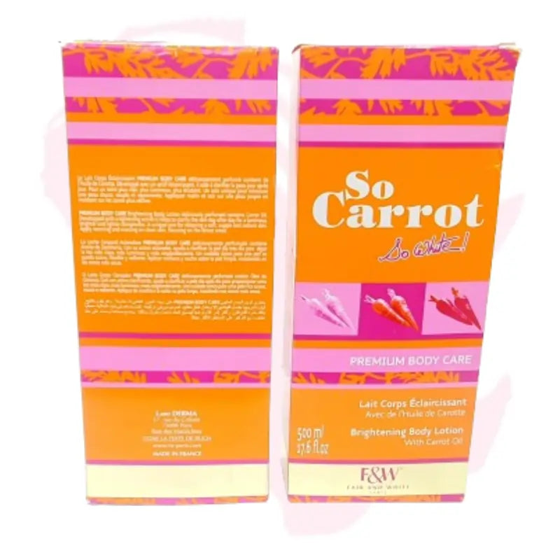Fair & White So White! So Carrot Brightening Body Lotion with Carrot Oil 500ml – Premium Skin Lightening & Moisturizing Lotion