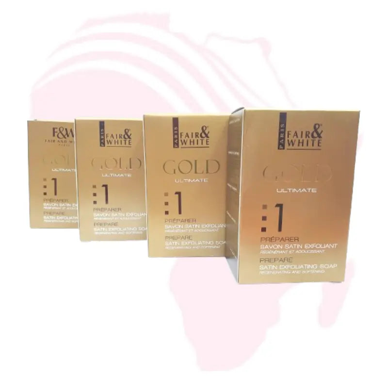 Fair & White Gold Ultimate Satin Exfoliating Soap – Regenerating & Softening Cleanser | Made in France, 200g