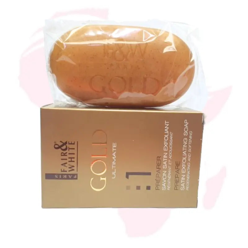 Fair & White Gold Ultimate Satin Exfoliating Soap – Regenerating & Softening Cleanser | Made in France, 200g
