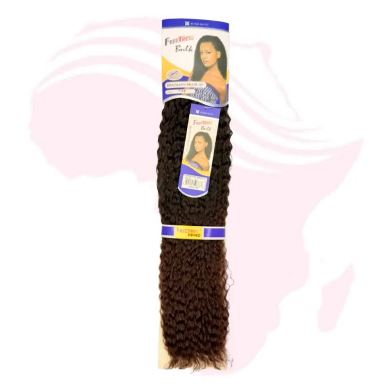 FreeTress Bulk Brazilian Braid 20" – Professional Synthetic Hair for Braiding & Crochet (Available in Colors T1B/27, T1B/33)
