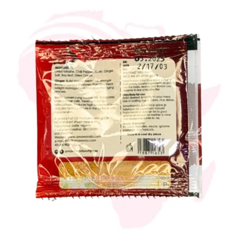 AmaWonda Jollof Rice Spice – 5g All-Natural Seasoning Blend for Authentic Jollof, Stews & Rice Dishes