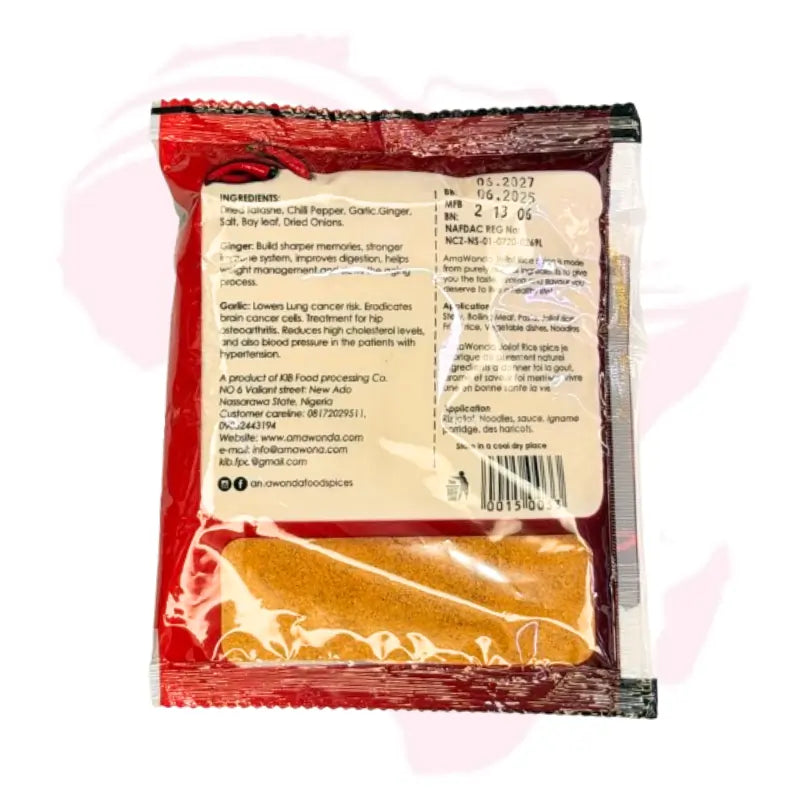 AmaWonda Jollof Rice Spice – 100g Premium All-Natural Seasoning Blend for Authentic West African Rice, Stews & Pasta