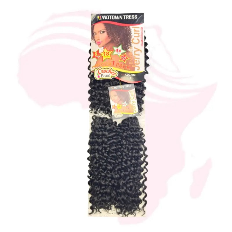 Motown Tress Jerry Curl Crochet Braids – Curly Synthetic Hair Extensions (1 Pack)