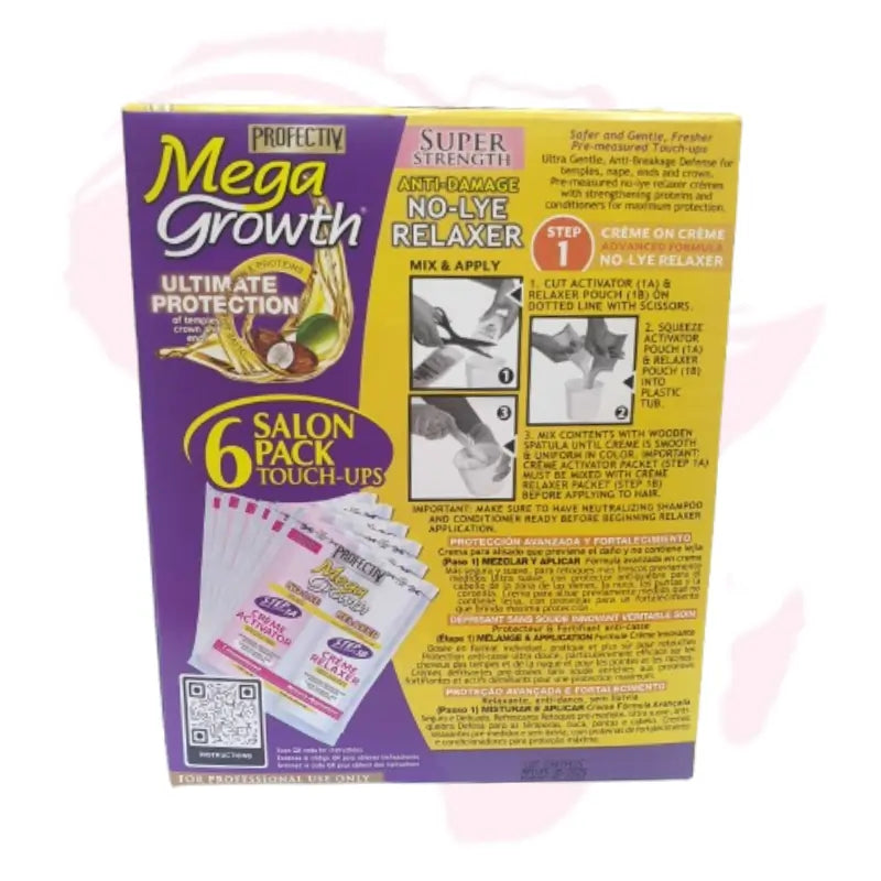 Profectiv MegaGrowth Advanced Strengthening No-Lye Relaxer – Super Strength 6 Salon Pack Touch-Ups