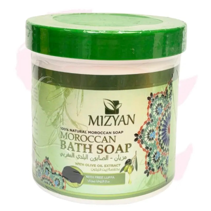 Mizyan 100% Natural Moroccan Bath Soap with Olive Oil Extract – includes Free Luffa