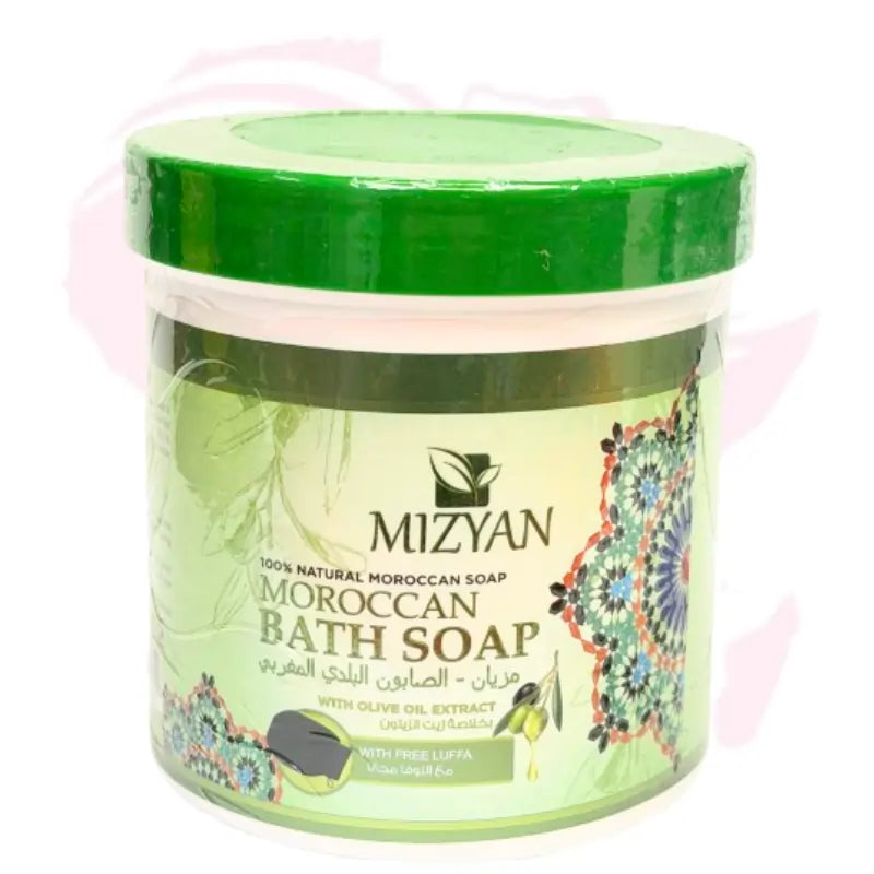 Mizyan Moroccan Bath Soap – Natural Exfoliating Black Soap with Olive Oil