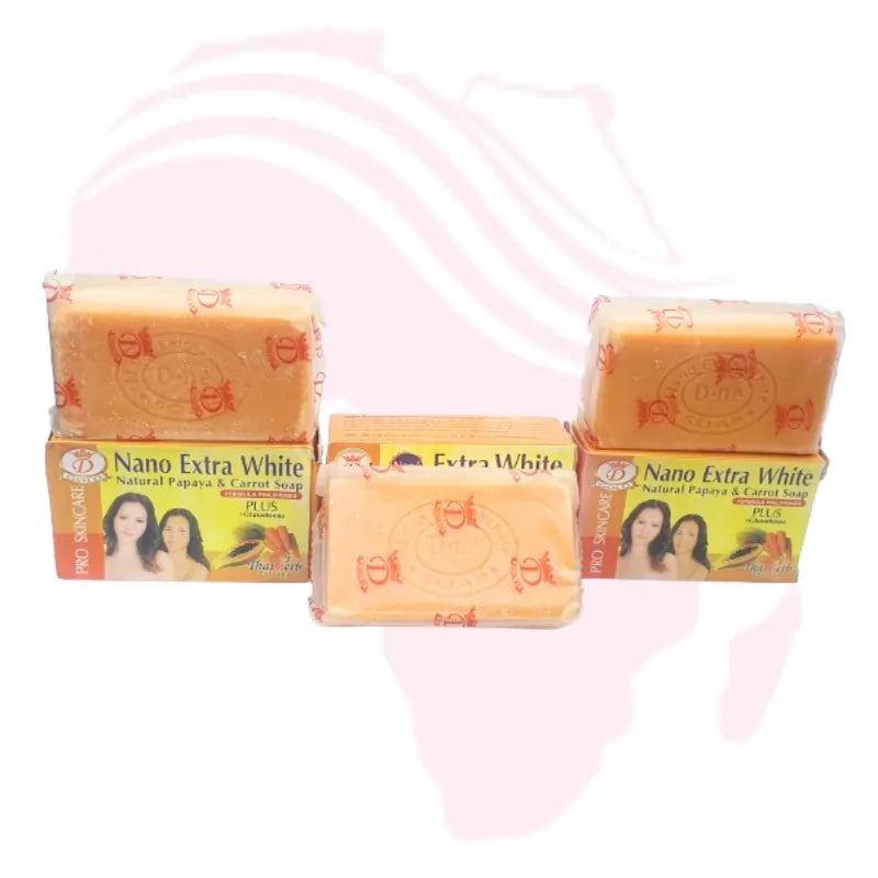 Pro Skincare Nano Extra White Natural Papaya & Carrot Soap with Glutathione – Melano Care Plus Formula (160g, Made in Thailand)