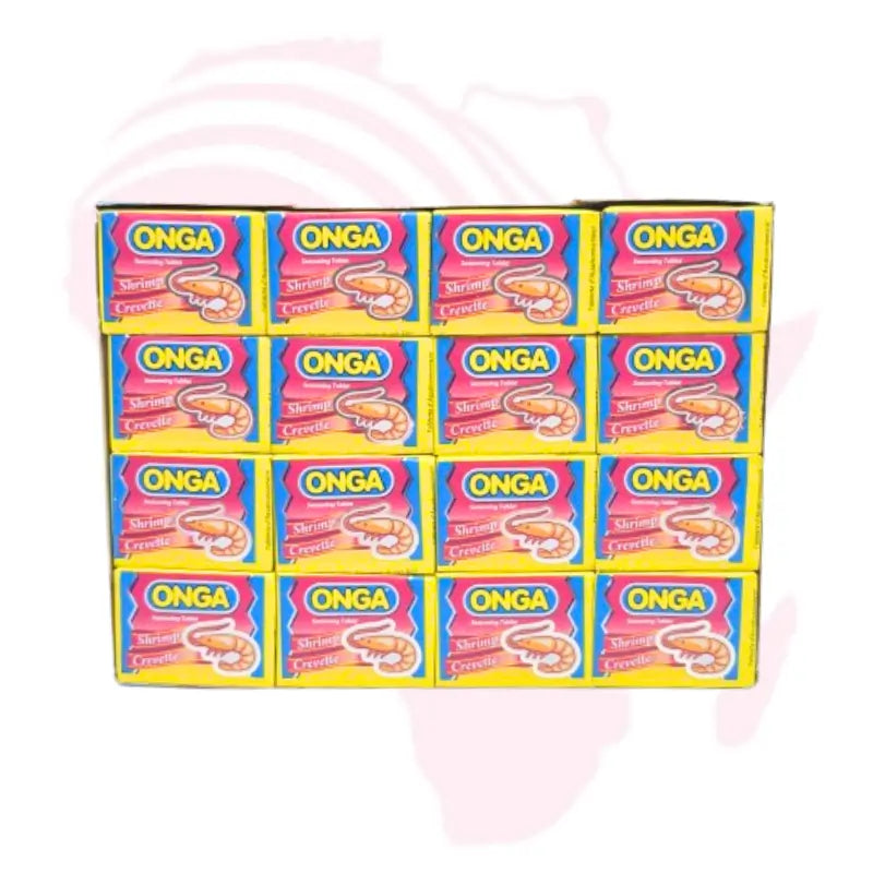 ONGA Shrimp (Crevette) Seasoning Cubes – Rich Seafood Flavor | Bulk Pack 64 x 11g