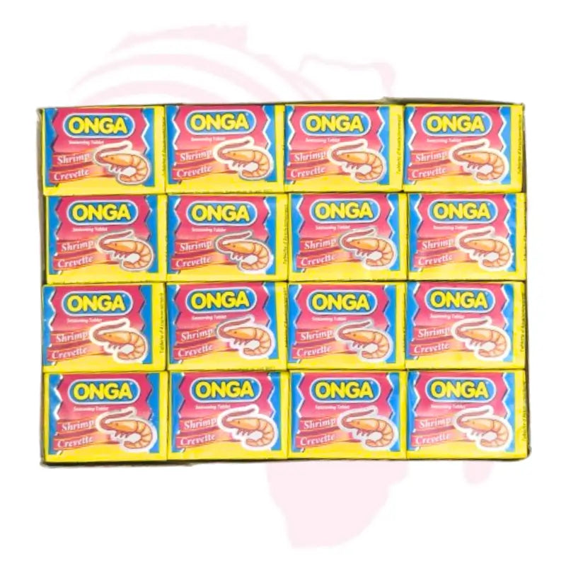 ONGA Shrimp (Crevette) Seasoning Cubes – Rich Seafood Flavor | Bulk Pack 64 x 11g