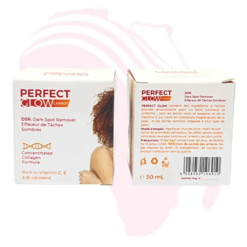 Perfect Glow Carrot DSR Dark Spot Remover Cream – Collagen Brightening Formula with Vitamin C, E & Beta-Carotene (30ml)