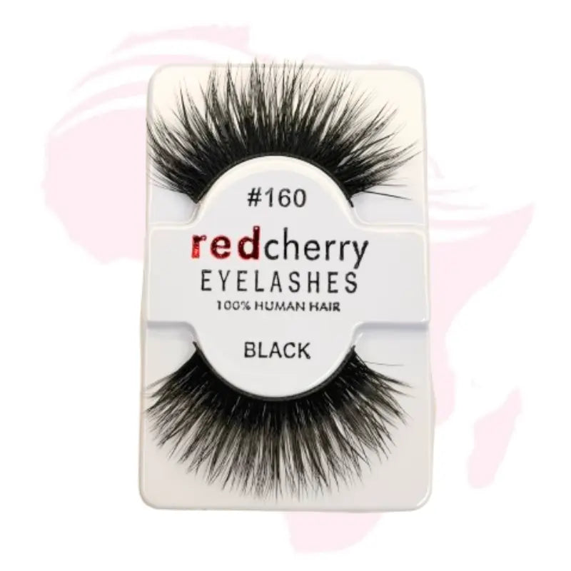 Red Cherry #160 Human Hair Eyelashes – Natural Volume, Reusable Black Lashes