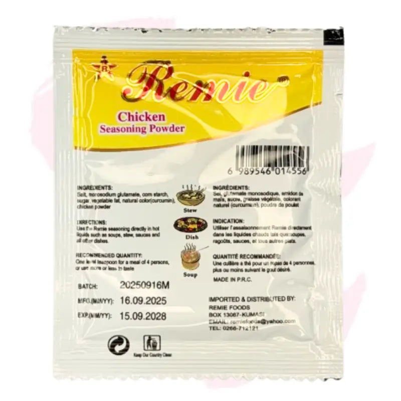 Remie Chicken Seasoning Powder – 10g Halal Certified Flavor Enhancer for Soups, Stews & Savory Dishes