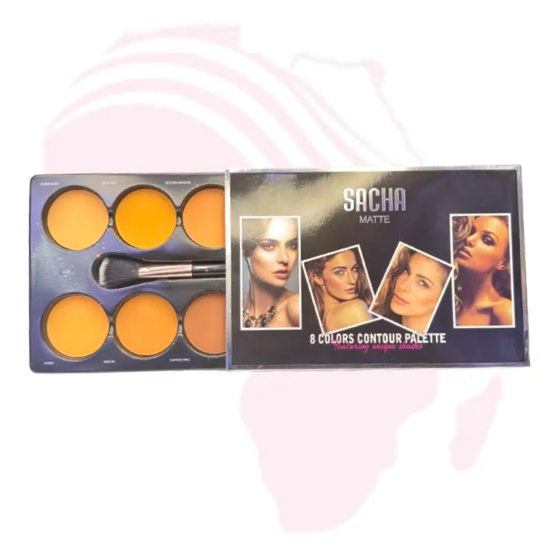 Sacha Matte 8 Colors Contour Palette – Professional Face Contour & Highlight Kit