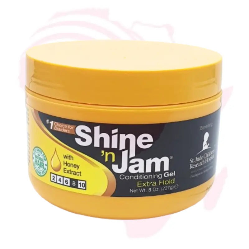 Shine 'n Jam Conditioning Gel Extra Hold – Non-Flaking Edge Control & Styling Gel for Smooth, Shiny Hair (120ml / 4oz)