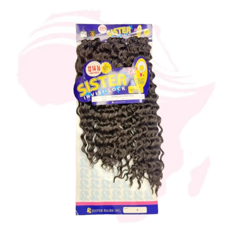 Sister Lock Invisible Crochet Hair – 3X Pre-Looped Curly Faux Locs (12–16 Inches)