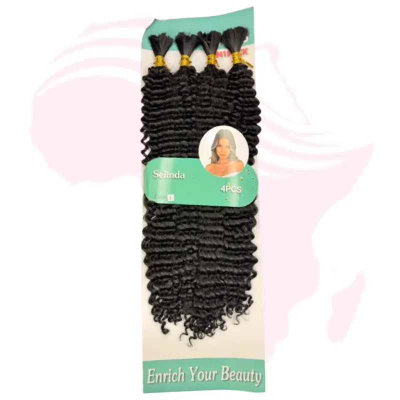 Selinda Deep Curly Hair Extensions – 4-Piece Value Pack for Braiding & Weaving
