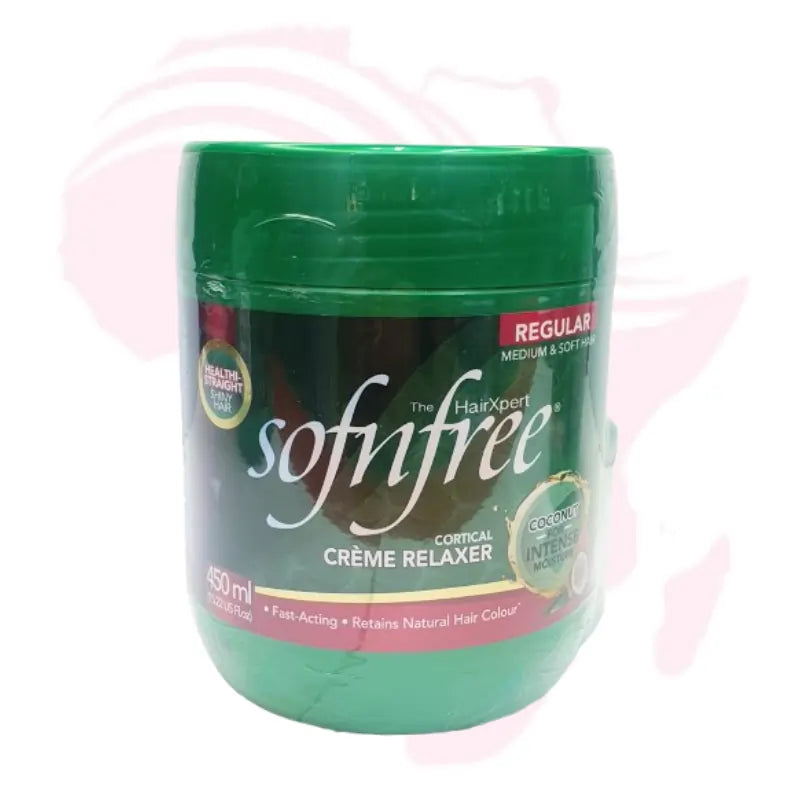 Sofn’Free Crème Relaxer with Aloe Vera (Super Coarse Hair, 450ml + 60ml Oil-Free Moisture) & Sofn’Free Style’n Shine Maximum Hold Gel – Hair Relaxer & Styling Gel Duo