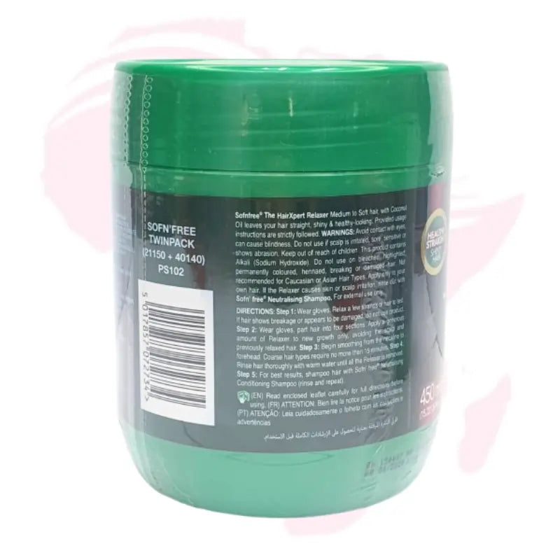 Sofn’Free Crème Relaxer with Aloe Vera (Super Coarse Hair, 450ml + 60ml Oil-Free Moisture) & Sofn’Free Style’n Shine Maximum Hold Gel – Hair Relaxer & Styling Gel Duo