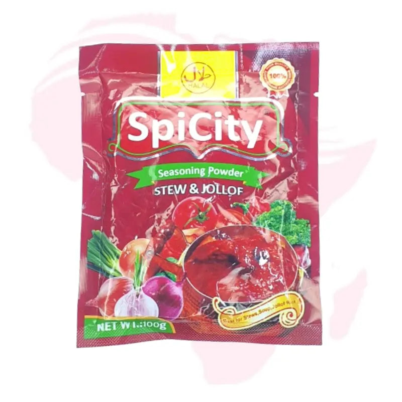 Spicity Seasoning Powder for Stew & Jollof – 10g & 100g | Rich Tomato & Chicken Flavour Bouillon for Cooking