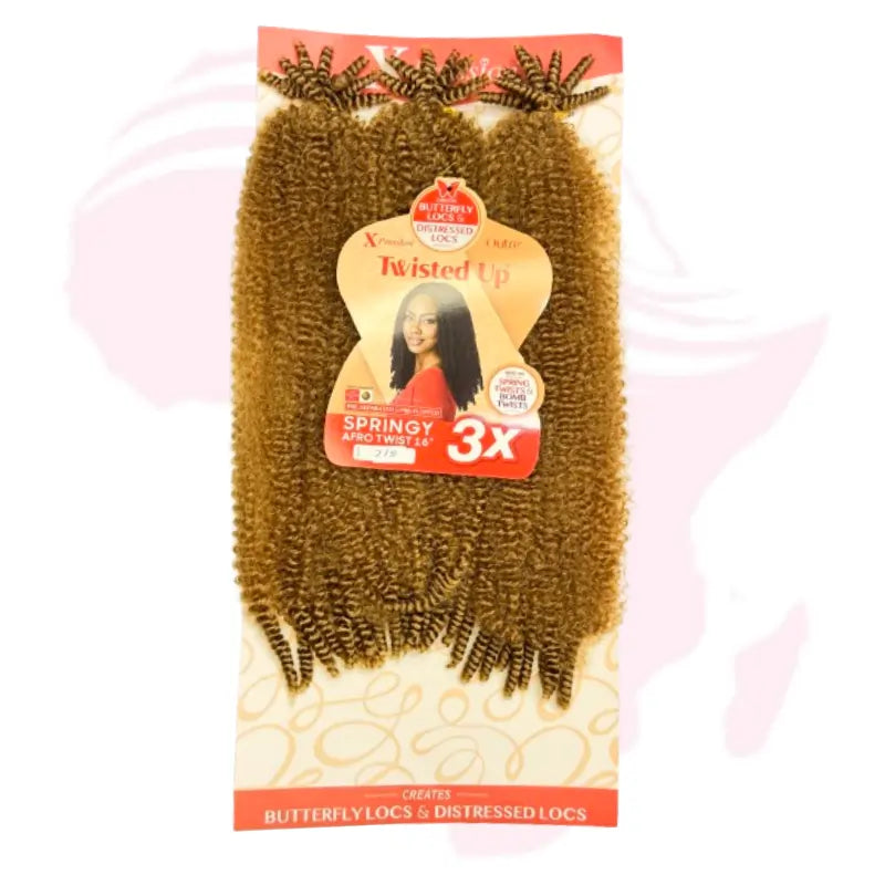 X-Pression Twisted Up Springy Afro Twist 16" – 3X Multipack for Butterfly Locs & Spring Twists