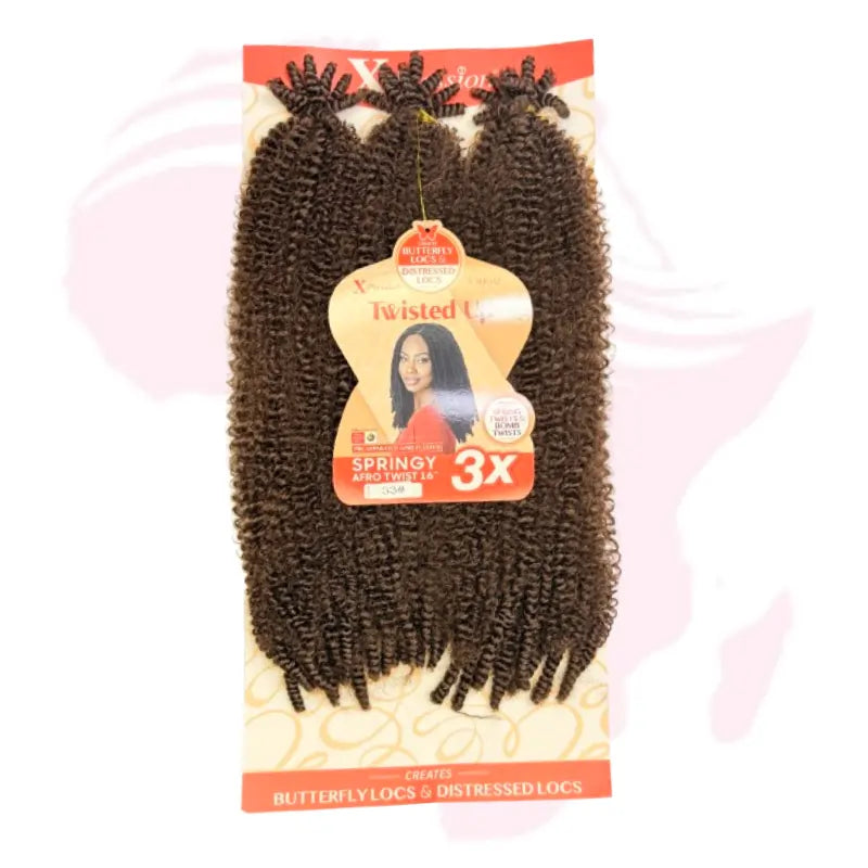 X-Pression Twisted Up Springy Afro Twist 16" – 3X Multipack for Butterfly Locs & Spring Twists