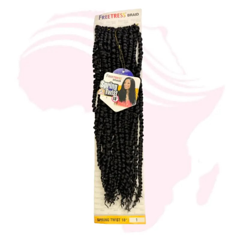 FreeTress Spring Twist 18" – Professional Crochet Braiding Hair for Bouncy, Lightweight Styles (Available in Colors 1, 1/BUG)