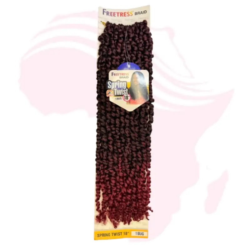 FreeTress Spring Twist 18" – Professional Crochet Braiding Hair for Bouncy, Lightweight Styles (Available in Colors 1, 1/BUG)