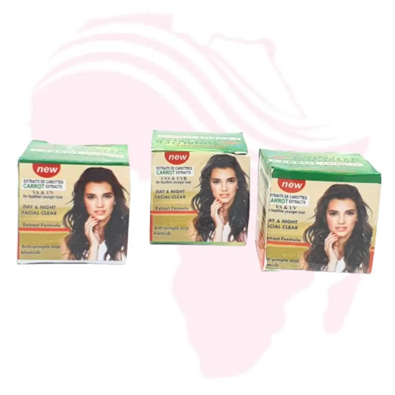 Carrot Extract Day & Night Facial Clear Cream – Anti-Pimple & Blemish Removal Formula with UVA/UVB Protection