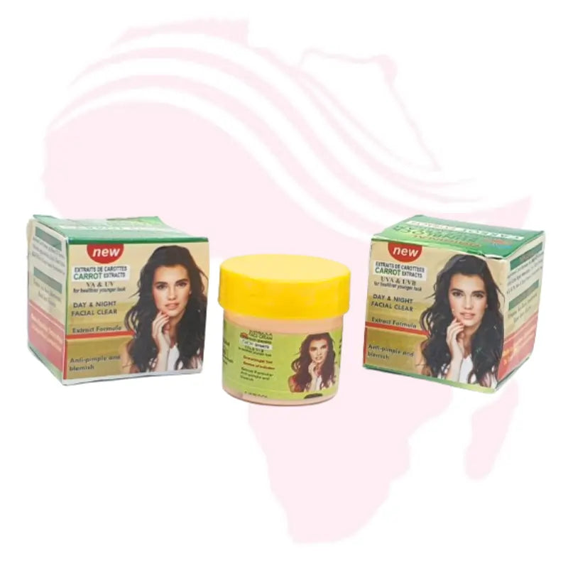 Carrot Extract Day & Night Facial Clear Cream – Anti-Pimple & Blemish Removal Formula with UVA/UVB Protection